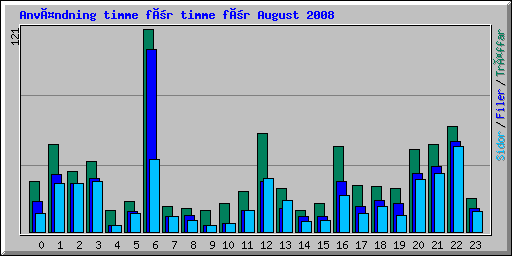 Användning timme för timme för August 2008
