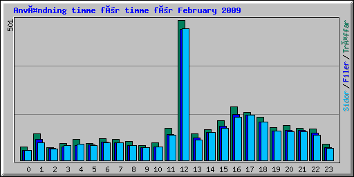 Användning timme för timme för February 2009